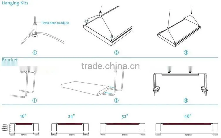 New products 2016 40cm/60cm/80cm/120cm led aquarium light for sale