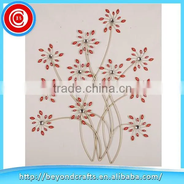 Elegant sitting room flower bunch metal wall decor