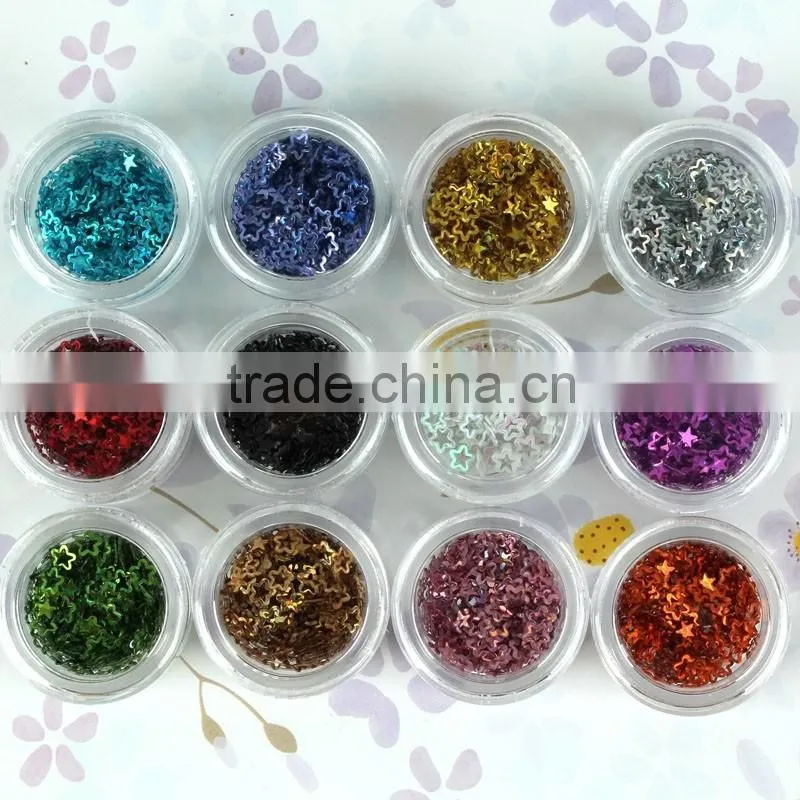 2015 various shapes 12pcs colorful 3d nail art decoration