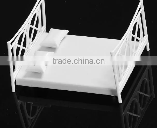 Building model materials, model bedroom furniture, architectural plastic model bed for scale 1/20