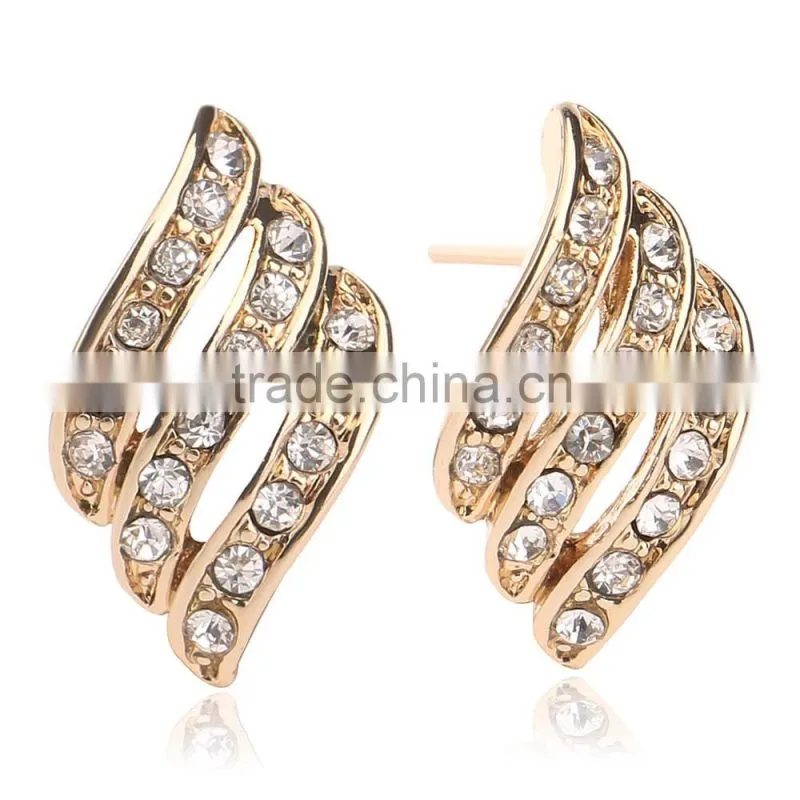 gold wings stud korean earrings
