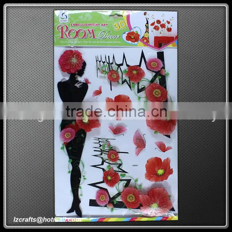 3D wall pictures/paper decoration/ 3D Glitter Paper Christmas Cut Outs Clause & Ornaments Wall/Window/Door Sticker