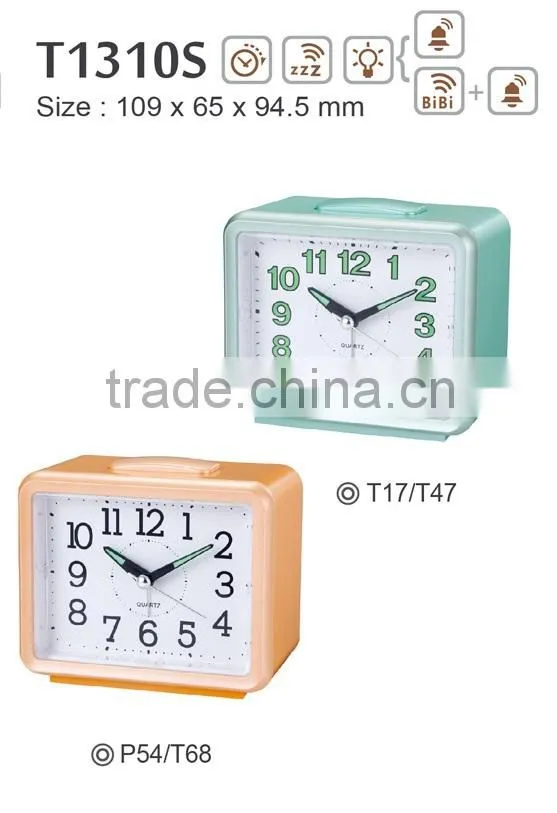 Bell Beep Square Quartz Alarm Clock for elderly