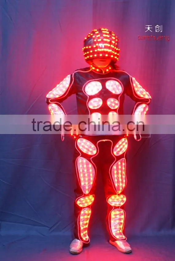 DMX512 Controlled Men's Tron dance LED Robot jumpsuits