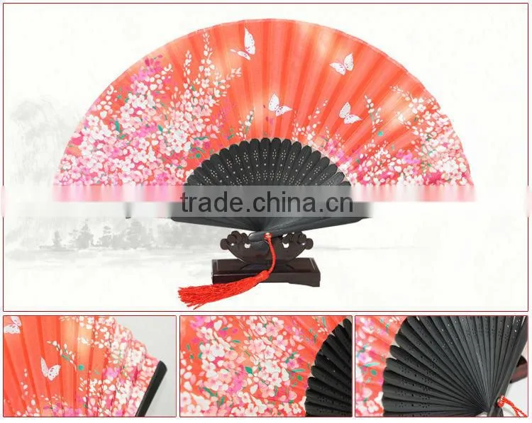 Chinese carved bamboo silk fan