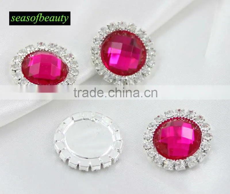 wholesale deep pink rhinestone embellishment for children` hat
