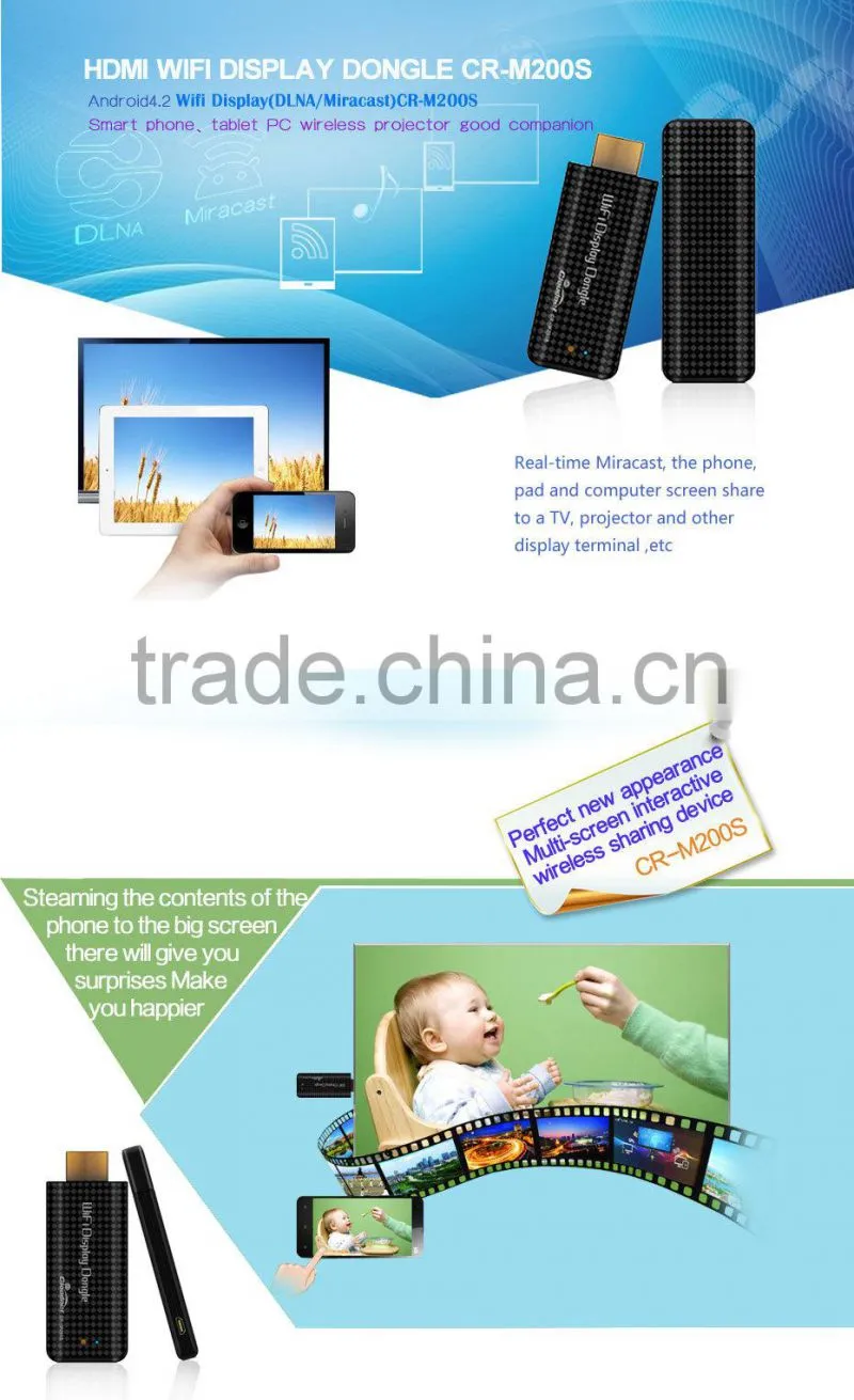 2016 high quality RK2928 1080p wifi display dongle with Android4.4 OS