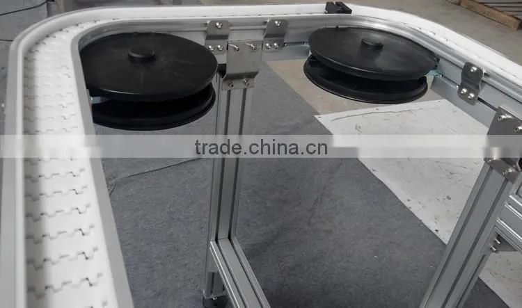 aluminum frame 360 turing sideflexing flexible conveyor