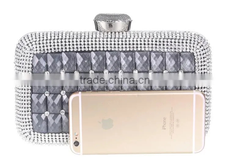 New products glass and rhinestone evening bag of women