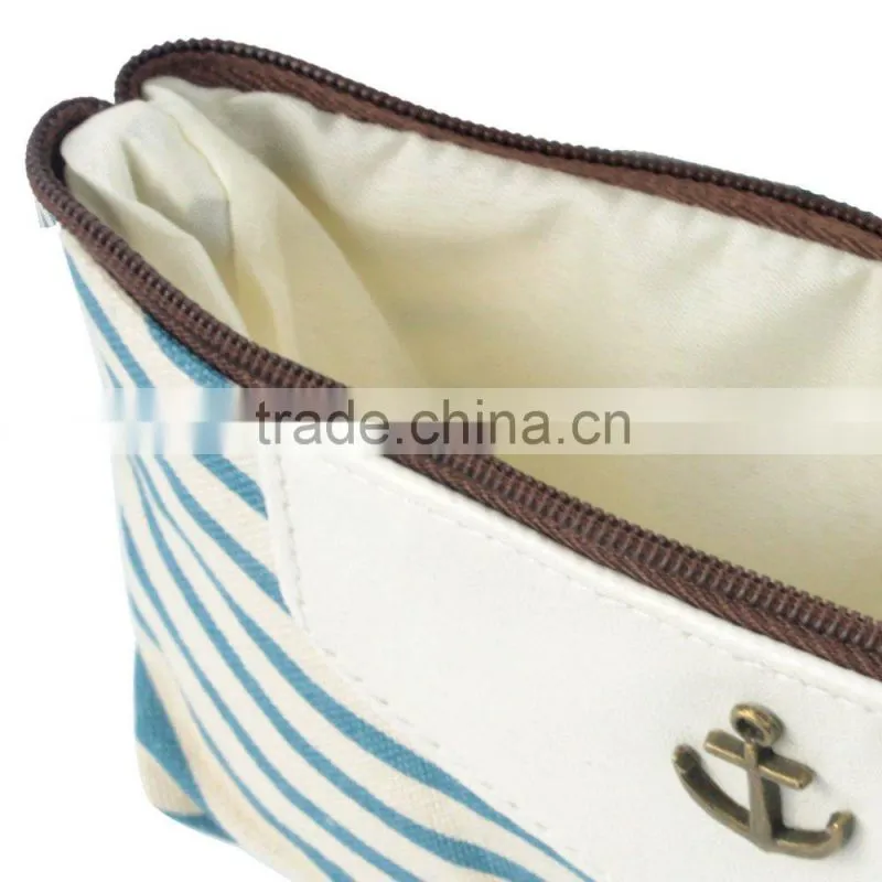 Navy Style Canvas Pencil case Cosmetic Bag