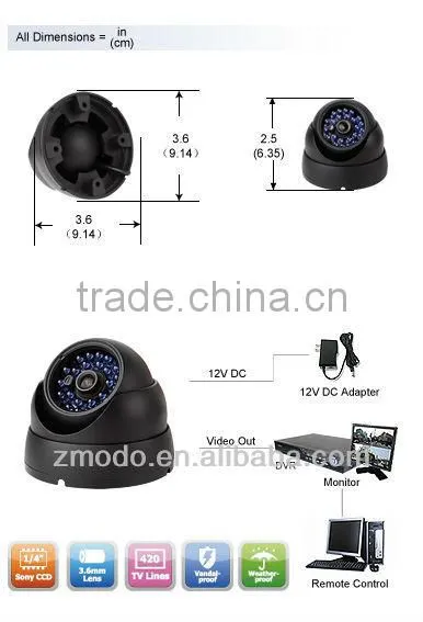 Zmodo Vandalproof Outdoor CCD Camera Surveillance Camera Kit