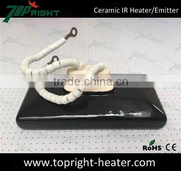 Hollow type infrared ceramic radiator and heating element for vacuum forming machine