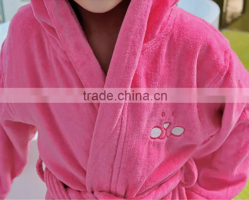 Promotional 100 cotton velour bathrobe for kids