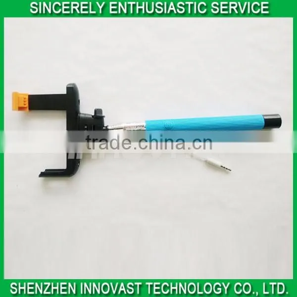 3.5mm audio cable wired monopod selfie stick with beautiful appearance