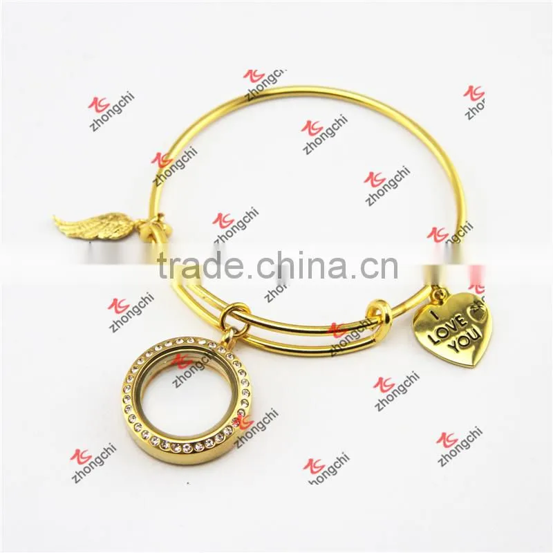 adjustable brass wire bangles gold plated expandable wire bangle Gifts