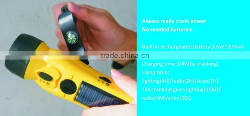 Hot sale emergency radio flashlight,Solar Crank Radio Flashlight