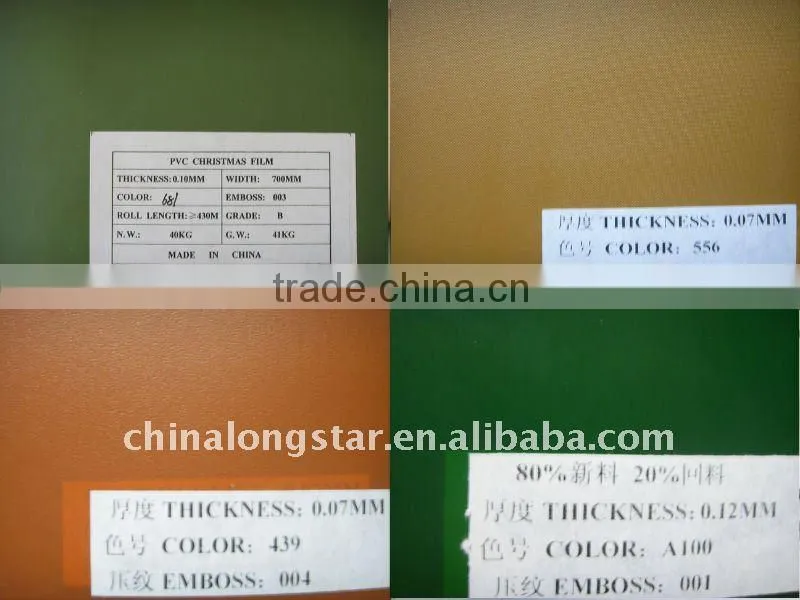 PVC Foil for making Artificial Christmas tree and hedge