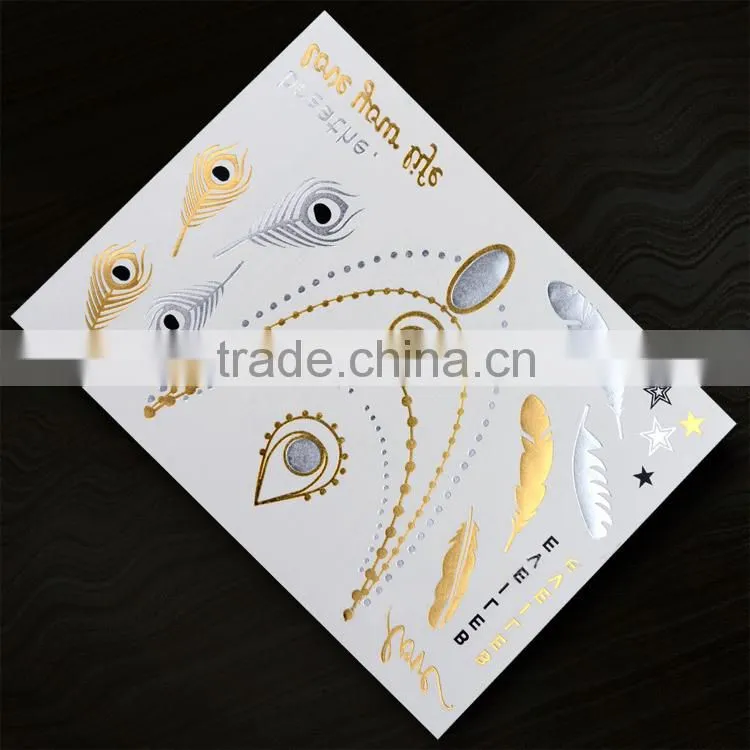Bracelets Metallic Gold and Silver Temporary Tattoo Stickers