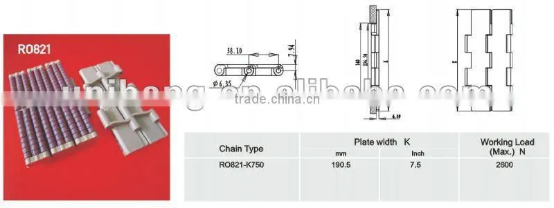 PLASTIC CONVEYOR CHAINS SLAT TOP CHAIN FOR CONVEYOR