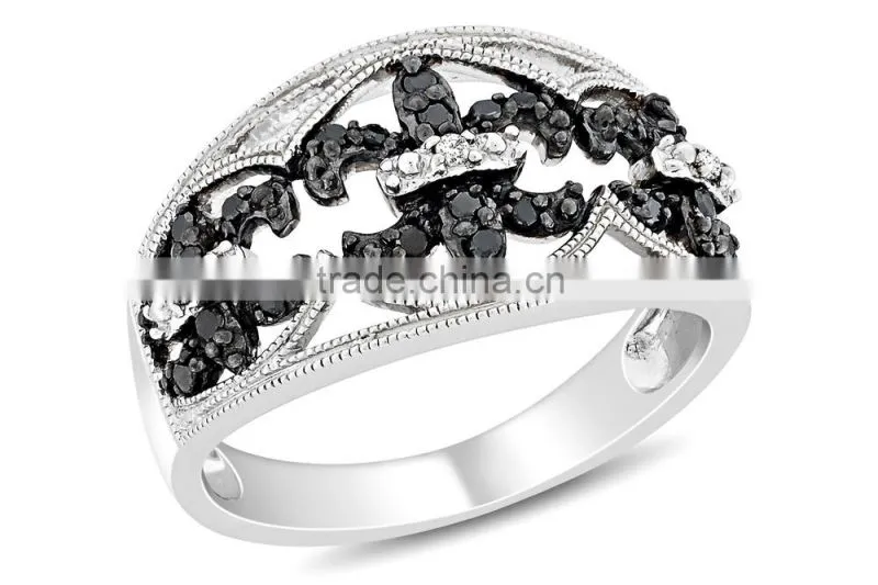 Black silver emerald religious ring, tibet silver injun skull ring