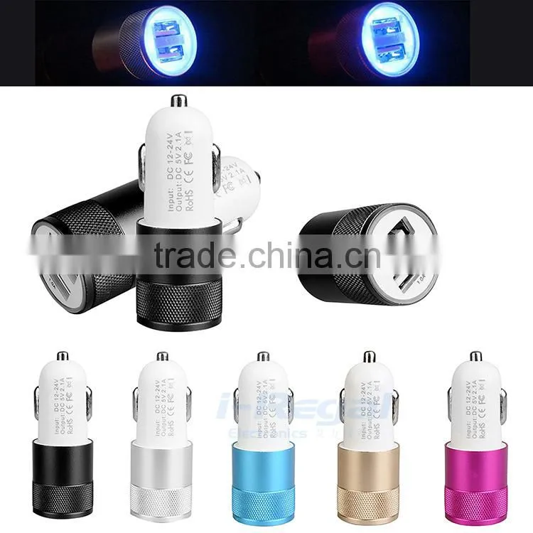 dual port car usb charger with CE ROHS certification