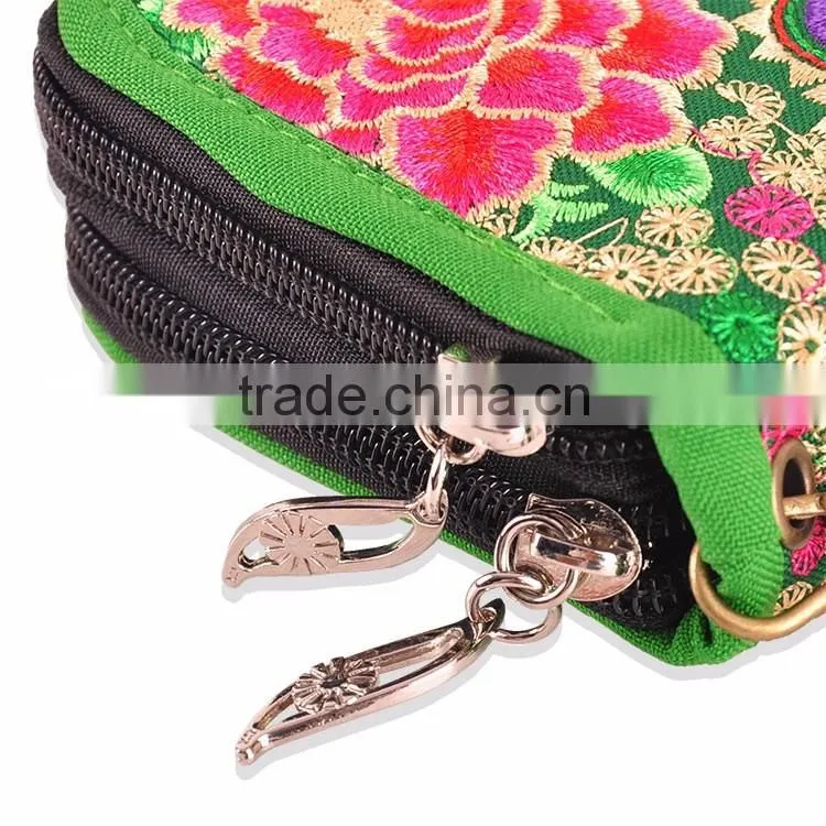 China enthnic style embroidery purse woman money clip