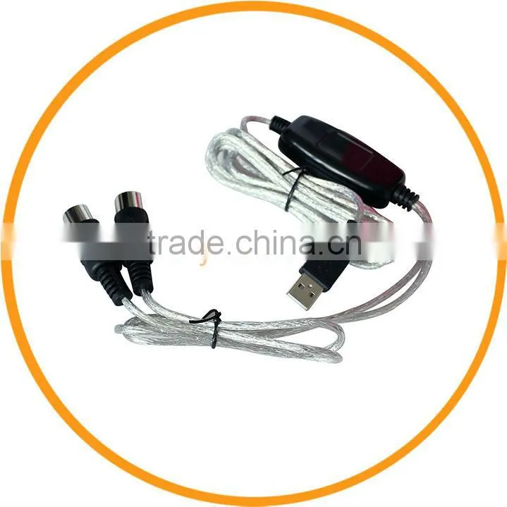 New USB IN-OUT MIDI Interface Cable Converter PC to Music Keyboard Adapter Cord from Dailyetech