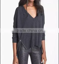 sexy low cut v neck tops sweater