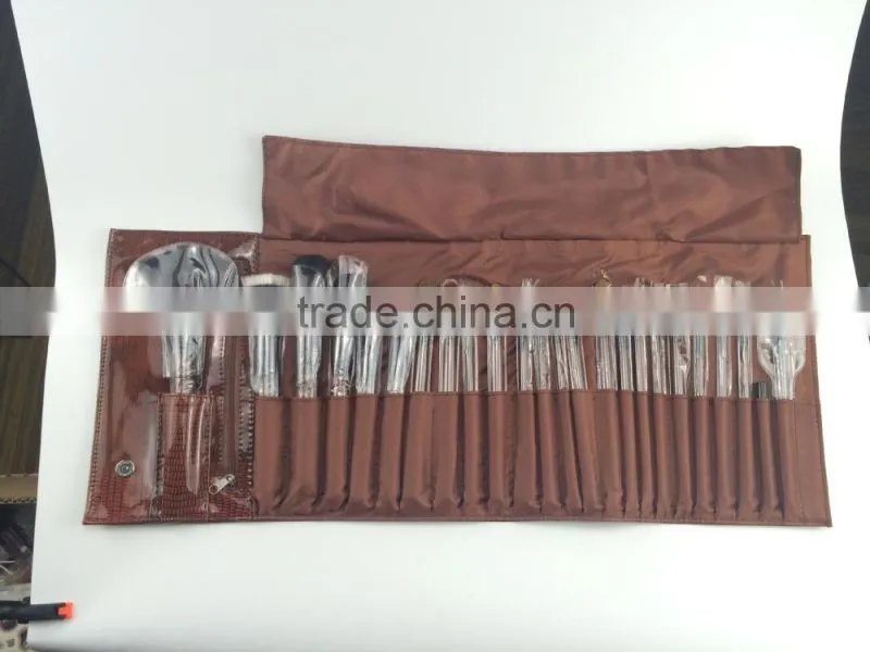 Beauty new brown cosmetic brushes tools rhinestone Goat Hair Face 24pcs Professional Makeup Brushes Sets