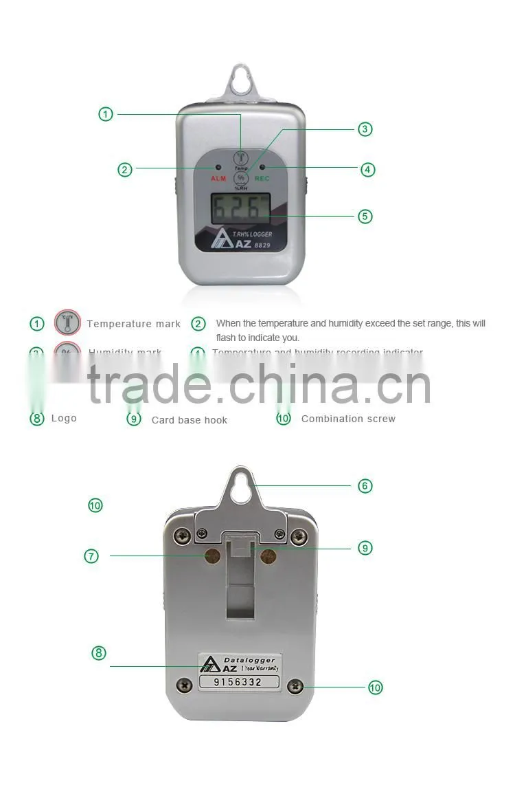 Warehouse Cold Storage Refrigerated Truck AZ 8829 Automatic Intelligent Temperature and Humidity Data logger