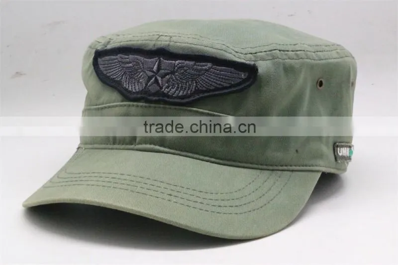 Star Wing Army Green Style Hat 100% Cotton Casual Dome Cap