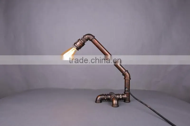 Manufacturer's Vintage Industrial Water Pipe Design Table Lamp