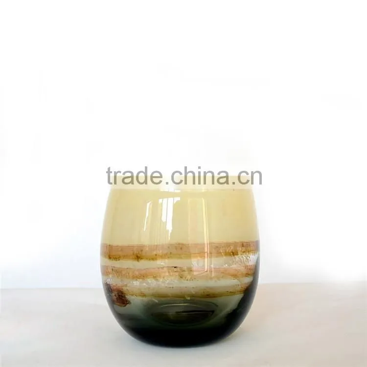 OUBOAO small delicate glass flower vase creative color desktop decorative flower pot