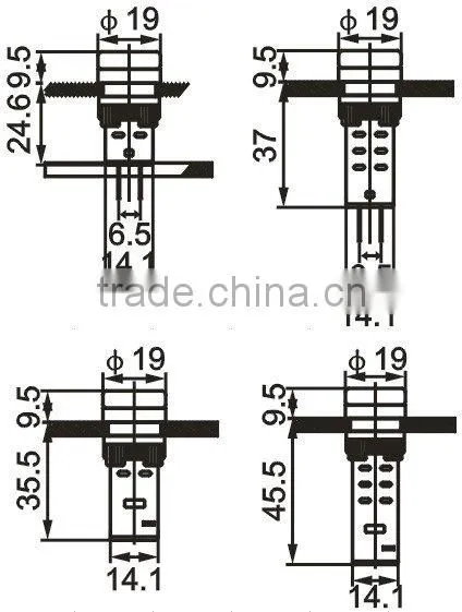 indicator light 24v 220v led neon pilot light AD127-16C/S