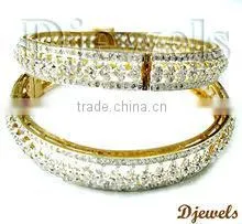Ladies Diamond Gold Bangles, Stylish Diamond Gold Bangles, Diamond Jewelry