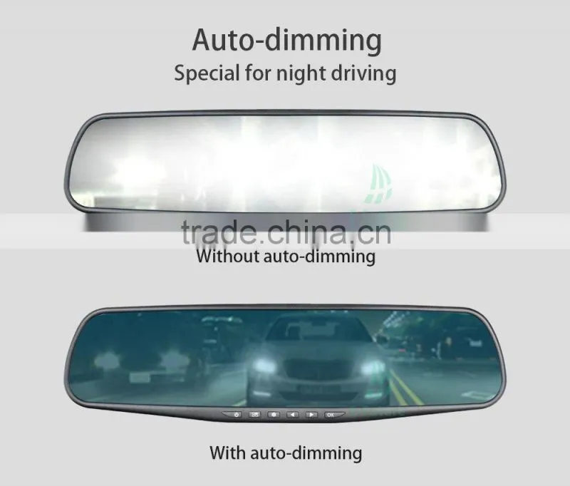 4.3 Inch FHD Car DVR Car Black Box Rear View Mirror Car Camera Recorder