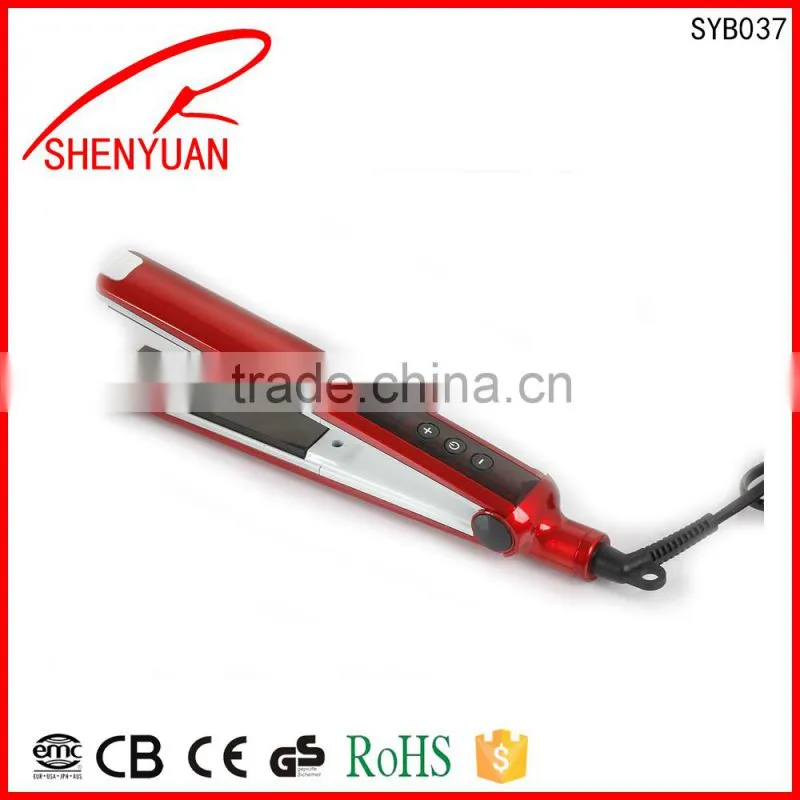 Home use Electrical Professiona LCD hair straightener PTC heater salon tools