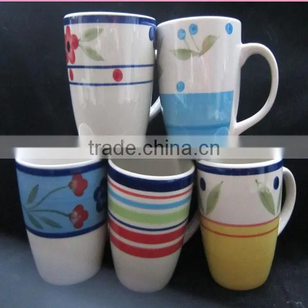 fine best quality good quality Ceramic mugs cups ,glazed color hot selling,custom logo designs,many designs with color box