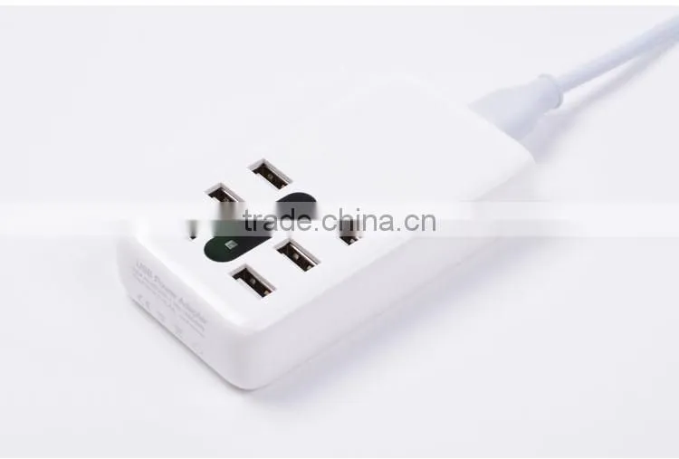 6 usb ports fast charging socket charger with LED indicator light