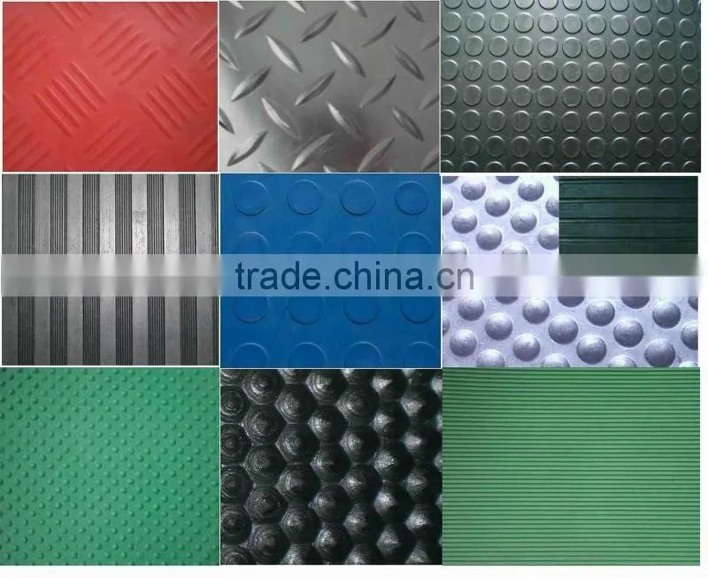 3mm to 6mm thickness various parttern non-slip rubber mat flooring