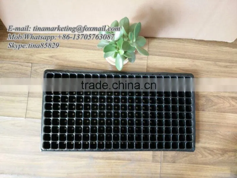 Not Coated Black PS Material Plastic Nursery Plant Seed Starting Tray 200 Cell,Plastic Seedling Germination Tray for Farm Using