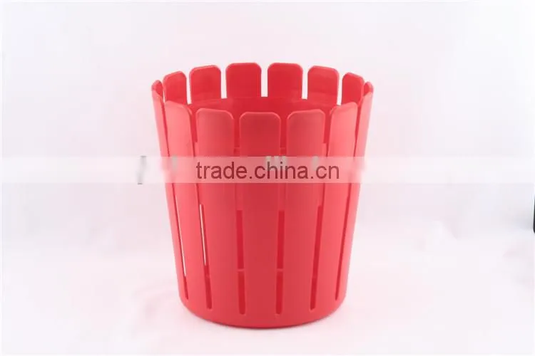 Plastic Wood Line Basket Trash Can Dustbin Trash Bin