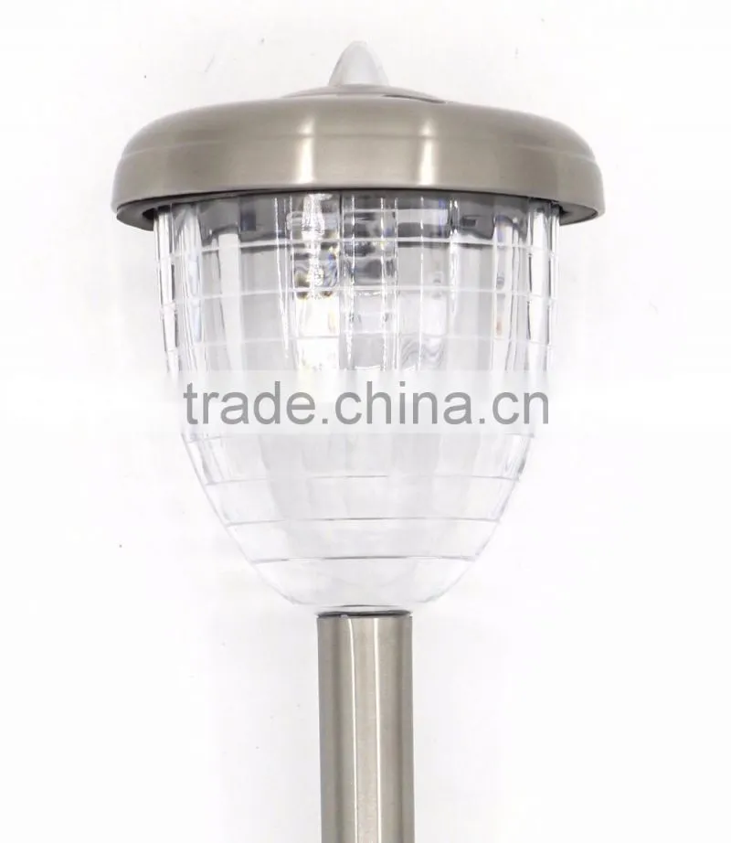 2-PC Stainless Steel Solar Path Light Outdoor LED Landscape Lawn Garden Lamp - 158 mm