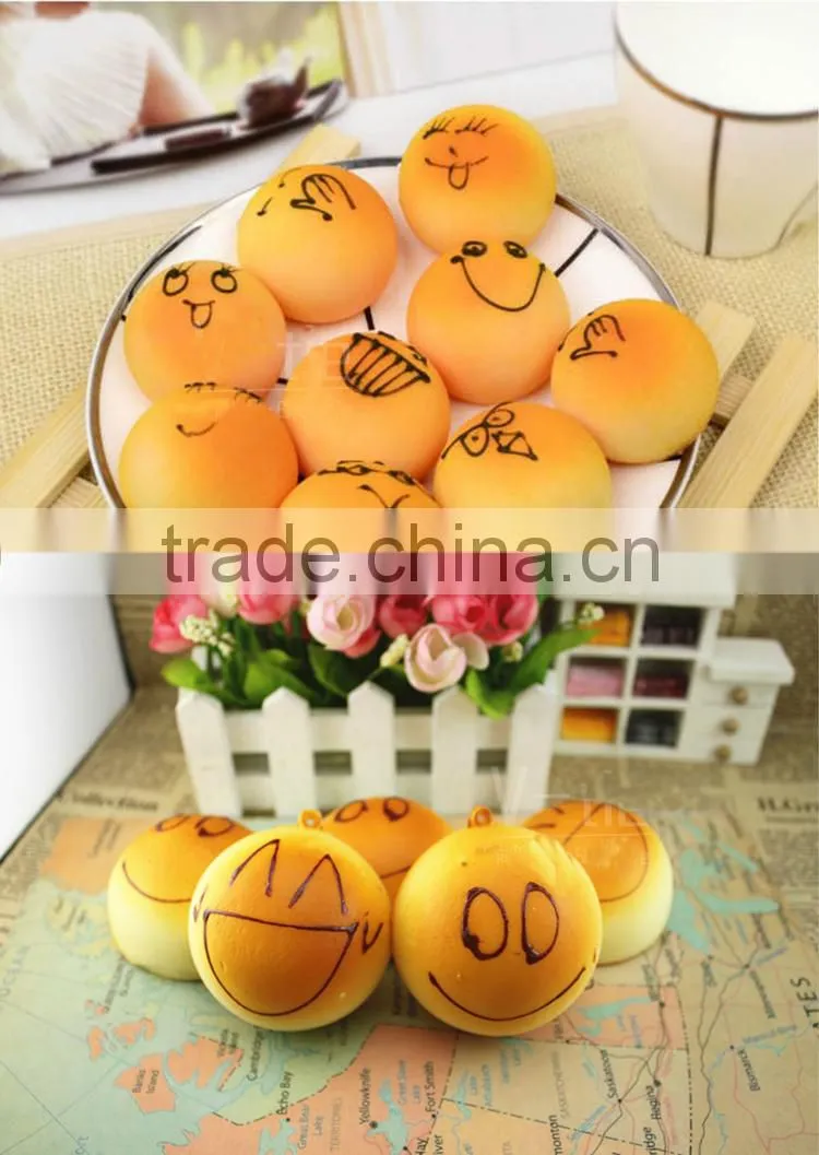 new arrival artificial imitated fake key replica faux lovely Silicone bread food pendant phone chain