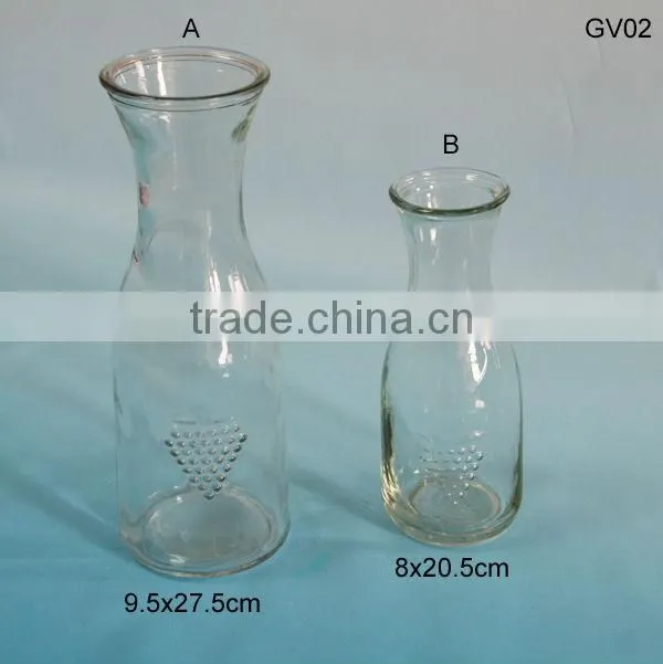 Wide Mouth Glass Carafe Pitcher Juice Candy Bottle