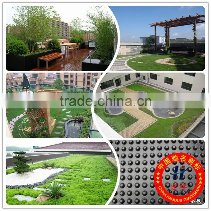 plastic board drain in roof garden