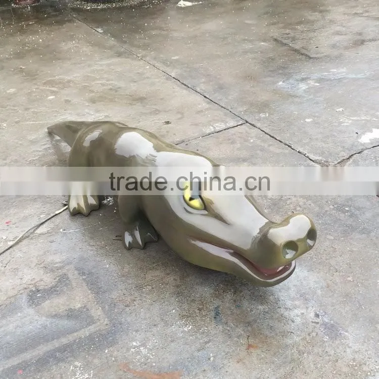 Outdoor fiberglass crocodile statue