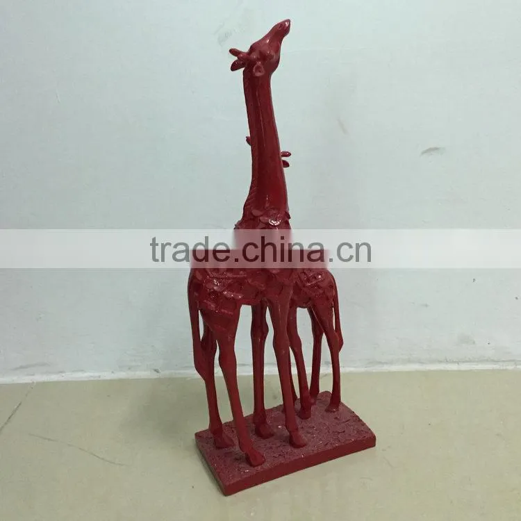 Polyresin giraffe sculpture statue