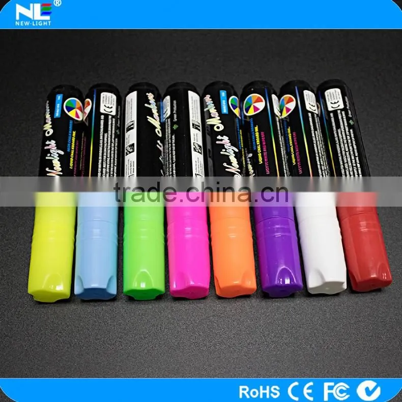 Promotional ex-factory 8 colors fluorescent highlighter marker pen with twin ends