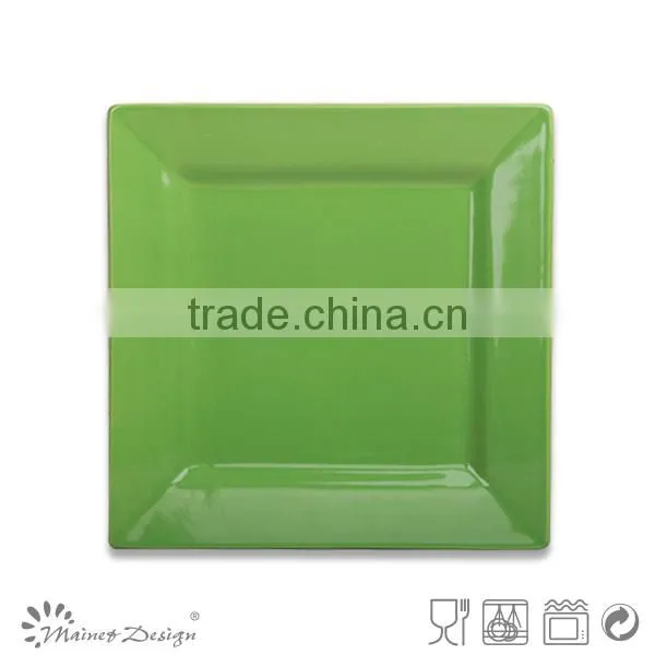 square ceramic bowl,square serving bowl, green square bowl